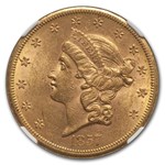 1857-S $20 Liberty Gold Double Eagle AU-58 NGC
