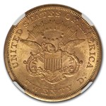 1857-S $20 Liberty Gold Double Eagle AU-58 NGC
