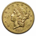 1857-S $20 Liberty Gold Double Eagle AU
