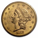 1857-S $20 Liberty Gold Double Eagle MS-60 PCGS