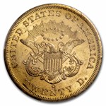 1857-S $20 Liberty Gold Double Eagle MS-60 PCGS