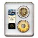 1857-S $20 Liberty Gold Double Eagle MS-64 PCGS (PL Spike Shield) 1857-S $20 Liberty Gold Double Eagle MS-64 PCGS (PL Spike Shield)