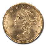 1857-S $20 Liberty Gold Double Eagle MS-66 NGC (Central America)