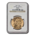1857-S $20 Liberty Gold Double Eagle MS-66 NGC (Central America)