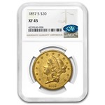 1857-S $20 Liberty Gold Double Eagle XF-45 NGC CAC