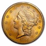 1857-S $20 Liberty Gold SS Central America MS-65 PCGS CAC(Bold S)