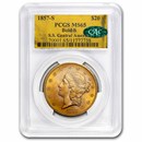 1857-S $20 Liberty Gold SS Central America MS-65 PCGS CAC(Bold S)