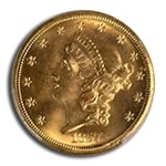 1857-S $20 Liberty Gold SS Central America MS-65 PCGS (Spiked)