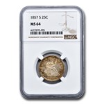 1857-S Liberty Seated Quarter MS-64 NGC