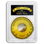 1857 S.S. Central America Double Pinch Gold Nuggets PCGS in Box