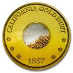 1857 S.S. Central America Double Pinch Gold Nuggets PCGS in Box