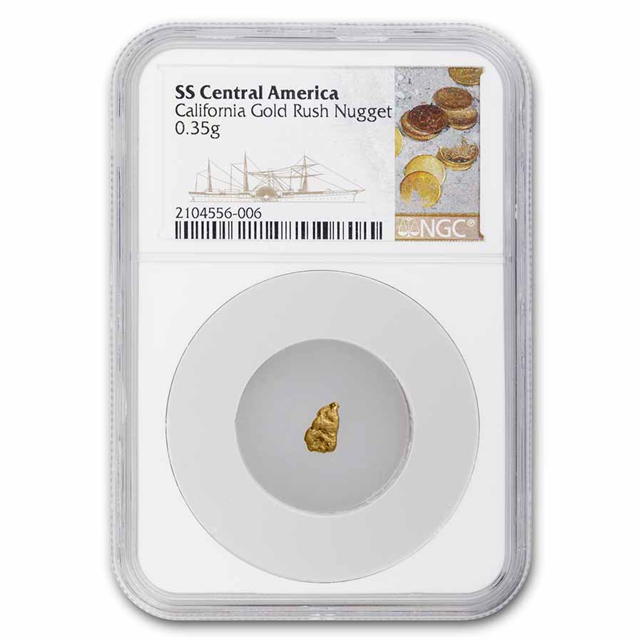 Buy 1857 S.S. Central America Gold Nugget 0.35 Grams NGC | APMEX