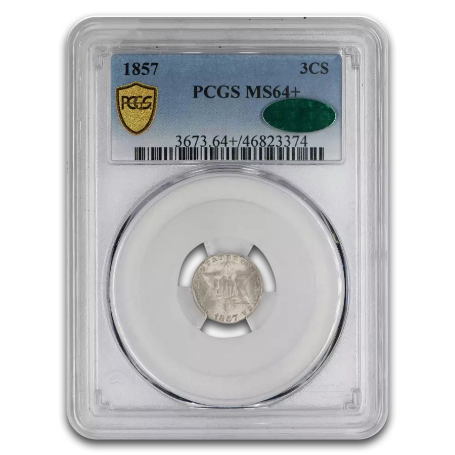 Buy 1857 Three Cent Silver MS-64+ PCGS CAC | APMEX
