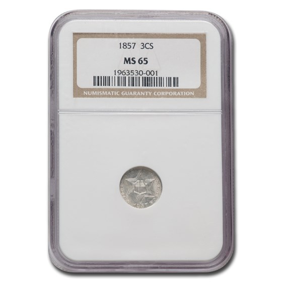 1857 Three Cent Silver MS-65 NGC 1857 Three Cent Silver MS-65 NGC