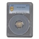 1857 Three Cent Silver MS-66 PCGS