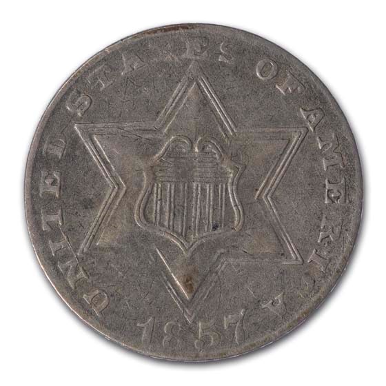 1857 Three Cent Silver VF