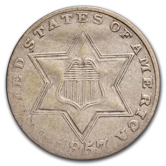 1857 Three Cent Silver VG 1857 Three Cent Silver VG