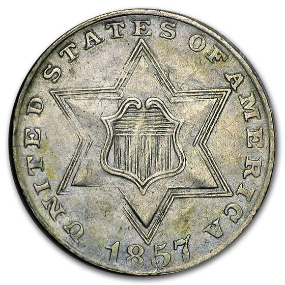 1857 Three Cent Silver XF