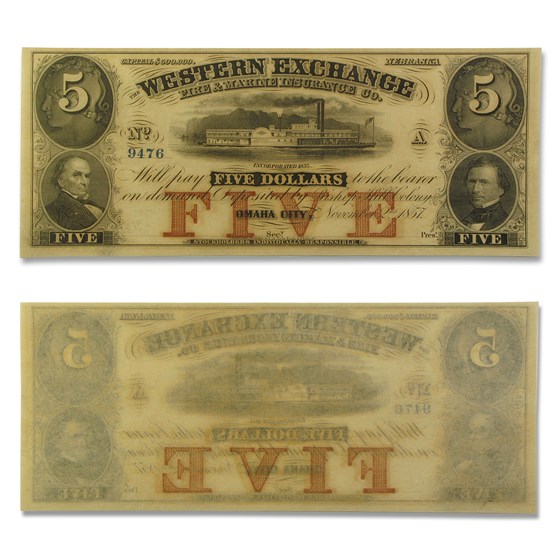 Buy 1857 Western Exch Ins Co Omaha, Nebraska 4 Note Set CU | APMEX