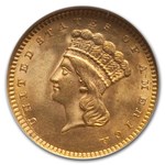 1858 $1 Indian Head Gold MS-65 NGC