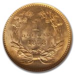 1858 $1 Indian Head Gold MS-65 NGC