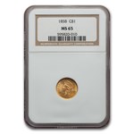 1858 $1 Indian Head Gold MS-65 NGC