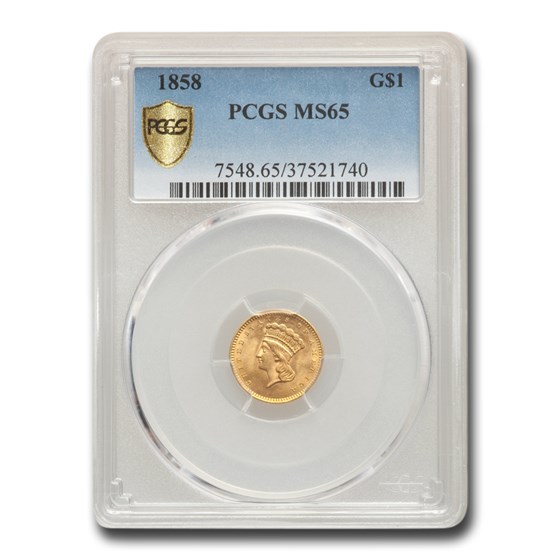 1858 $1 Indian Head Gold MS-65 PCGS 1858 $1 Indian Head Gold MS-65 PCGS