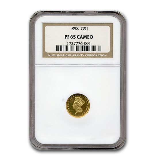 1858 $1 Indian Head Gold PF-65 Cameo NGC 1858 $1 Indian Head Gold PF-65 Cameo NGC