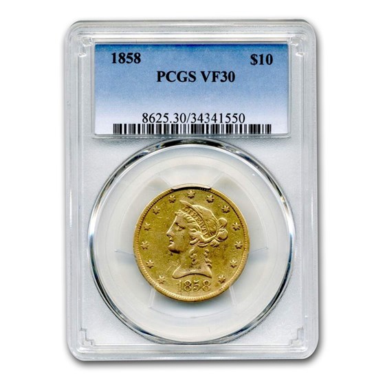 1858 $10 Liberty Gold Eagle VF-30 PCGS 1858 $10 Liberty Gold Eagle VF-30 PCGS
