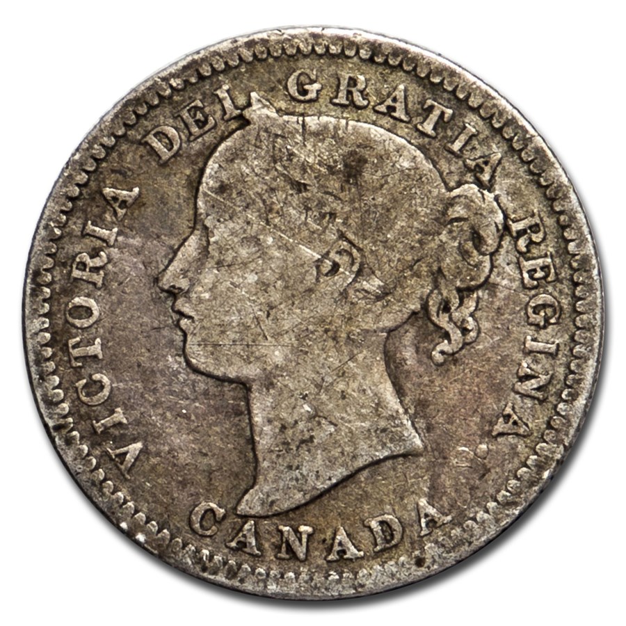 1858-1901 Canada Silver 10 Cents Victoria Avg Circ