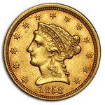 1858 $2.50 Liberty Gold Quarter Eagle XF