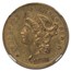 1858 $20 Liberty Gold Double Eagle AU-50 NGC