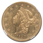 1858 $20 Liberty Gold Double Eagle AU-53 NGC