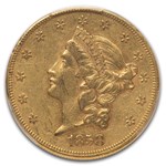 1858 $20 Liberty Gold Double Eagle AU-53 PCGS