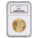 1858 $20 Liberty Gold Double Eagle MS-61 NGC