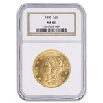 1858 $20 Liberty Gold Double Eagle MS-61 NGC