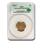 1858/7 Flying Eagle Cent MS-64 CACG (Strong Overdate)