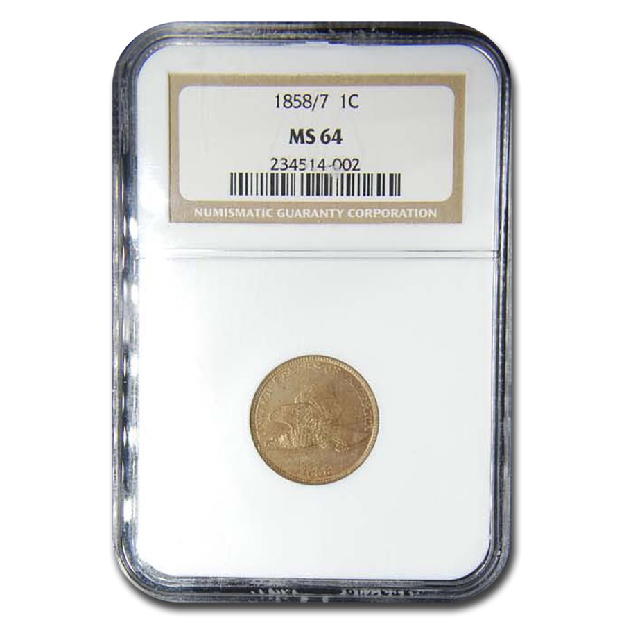 1858/7 Flying Eagle Cent MS-64 NGC