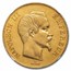 1858-A France Gold 100 Francs Napoleon III AU-58 NGC