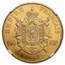 1858-A France Gold 100 Francs Napoleon III AU-58 NGC