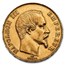 1858-A France Gold 50 Francs Napoleon III AU