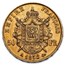 1858-A France Gold 50 Francs Napoleon III AU
