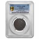 1858 Canada Large Cent Victoria AU-50 PCGS (Broken Vine)