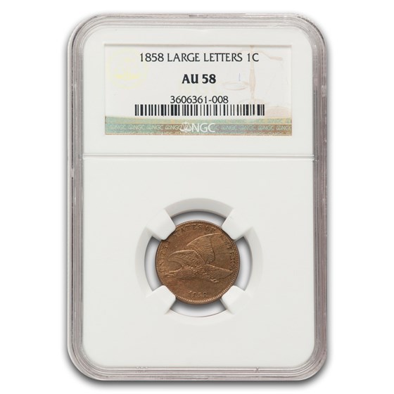 1858 Flying Eagle Cent AU-58 NGC (Large Letters)