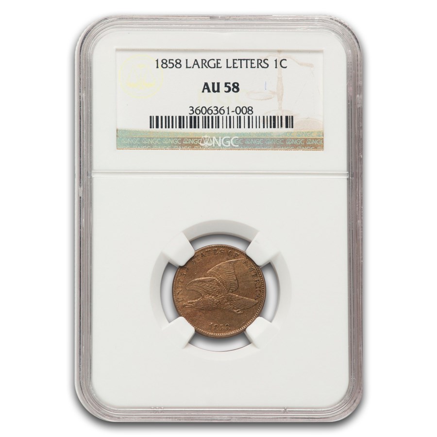 1858 Flying Eagle Cent AU-58 NGC (Large Letters)
