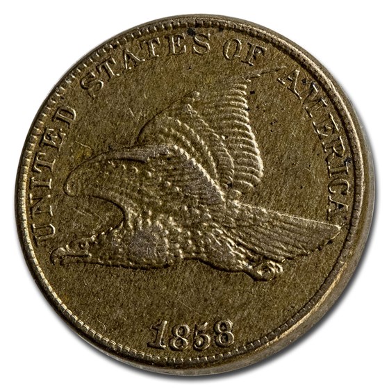 1858 Flying Eagle Cent Large Letters AU