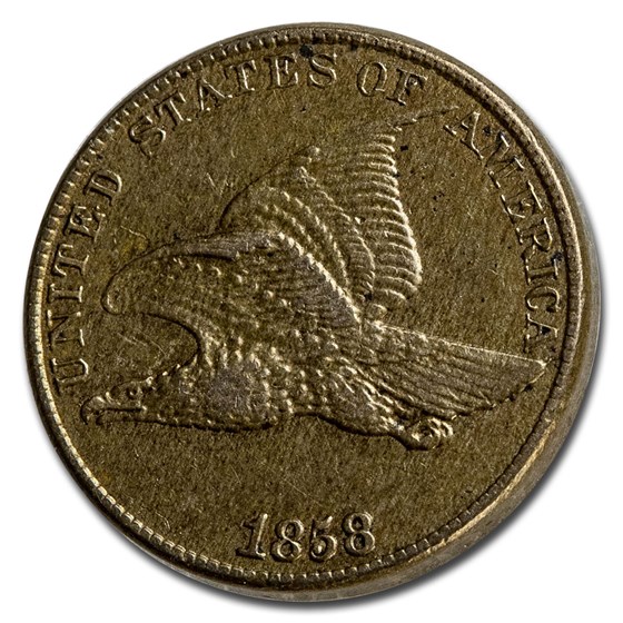 1858 Flying Eagle Cent Large Letters AU 1858 Flying Eagle Cent Large Letters AU