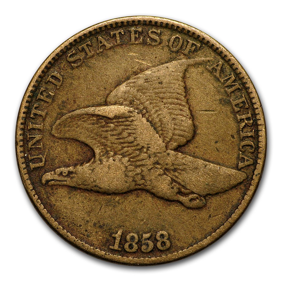 1858 Flying Eagle Cent Large Letters Fine