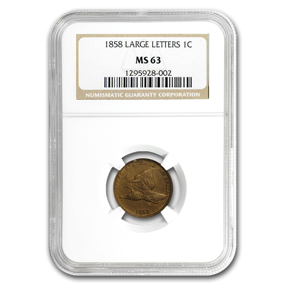 1858 Flying Eagle Cent Large Letters MS-63 NGC 1858 Flying Eagle Cent Large Letters MS-63 NGC