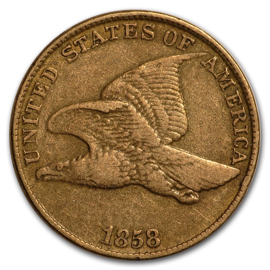 1858 Flying Eagle Cent Large Letters VF